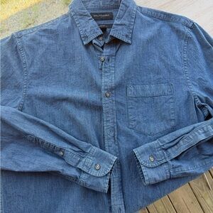 Banana Republic Men's Denim-Style Blue Button-Down Shirt